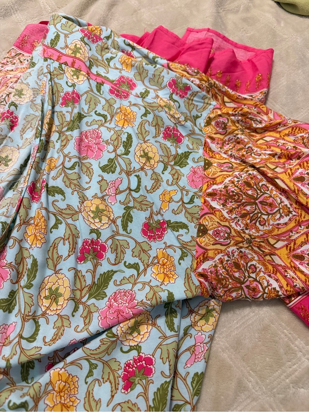 Floral Pink & Aqua Decorative Kimono nwot. - Picture 9 of 10
